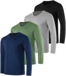 Men's Dry Fit Long Sleeve V-Neck T-Shirts Set