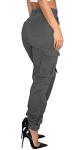 DvaeMalligo Women's Grey Cargo Joggers with Pockets