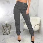 DvaeMalligo Women's Grey Cargo Joggers with Pockets