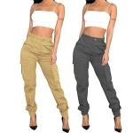 DvaeMalligo Women's Grey Cargo Joggers with Pockets