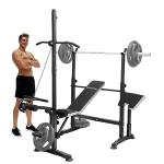 Adjustable Olympic Weight Bench with Cable Pulley System