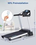 BORGUSI Foldable Treadmill with Auto Incline and Bluetooth
