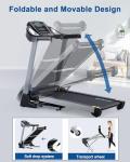 BORGUSI Foldable Treadmill with Auto Incline and Bluetooth