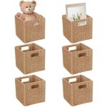 Hand Woven Wicker Storage Baskets - 6 Pack