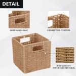Hand Woven Wicker Storage Baskets - 6 Pack