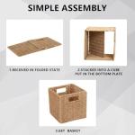 Hand Woven Wicker Storage Baskets - 6 Pack