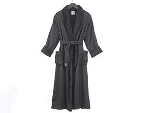 Luxury Microfiber Robe - Soft Terry Lining - Black