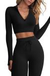 High Neck Crop Top & Tummy Control Leggings Set