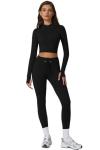 High Neck Crop Top & Tummy Control Leggings Set