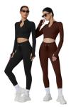 High Neck Crop Top & Tummy Control Leggings Set