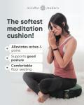Green Velvet Meditation Cushion with Carry Handle