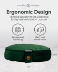 Green Velvet Meditation Cushion with Carry Handle