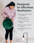Green Velvet Meditation Cushion with Carry Handle
