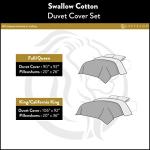 Blue Swallow Embroidered Cotton Duvet Cover Set