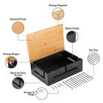 Bamboo Cable Management Box with Magnetic Lid