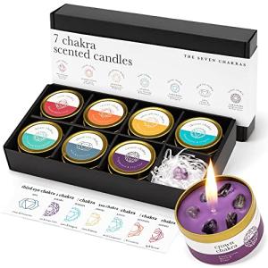 Chakra Candle Set with Crystals for Mindfulness