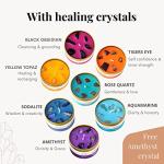 Chakra Candle Set with Crystals for Mindfulness