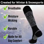 Pure Athlete Alpaca Ski Socks - Warm Wool 3-Pack