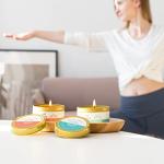 Chakra Candle Set with Crystals for Mindfulness