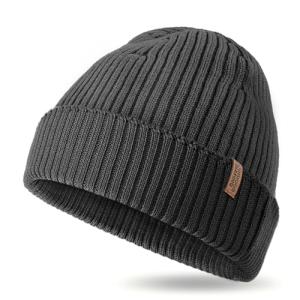 Merino Wool Beanie for Men and Women, Black
