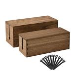KIRIGEN Wooden Cable Management Box for Home Office