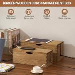 KIRIGEN Wooden Cable Management Box for Home Office