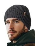 Merino Wool Beanie for Men and Women, Black