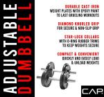 Adjustable 40-Pound Dumbbell Weight Set, Black