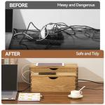 KIRIGEN Wooden Cable Management Box for Home Office