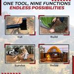 Multi-Tool Camping Hatchet with Firestarter & Saw