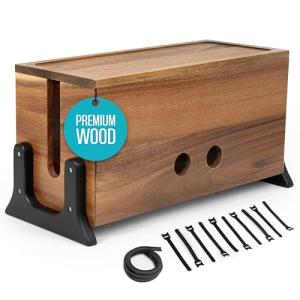 Extra Large Wood Cable Management & Organizer Box