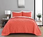 Coral King Quilt Set with Ocean Star Design