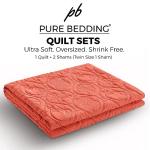 Coral King Quilt Set with Ocean Star Design