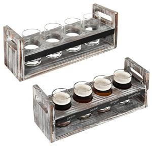 Wooden Beer Flight Set with Chalkboard Panels