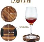 6-Pack Acacia Wood Coasters for Drinks