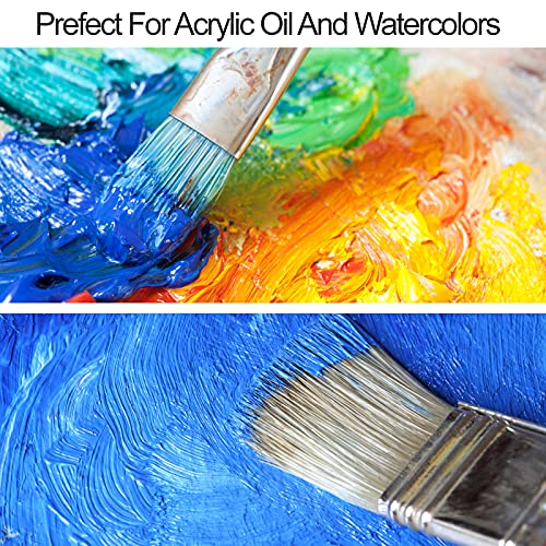 24-Piece Brush Set for Oil, Acrylic, and Watercolor