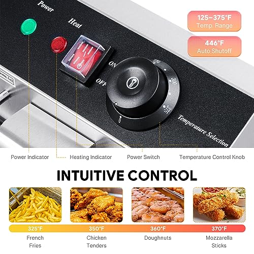 WILPREP 20 lb Electric Deep Fryer with Dual Tanks