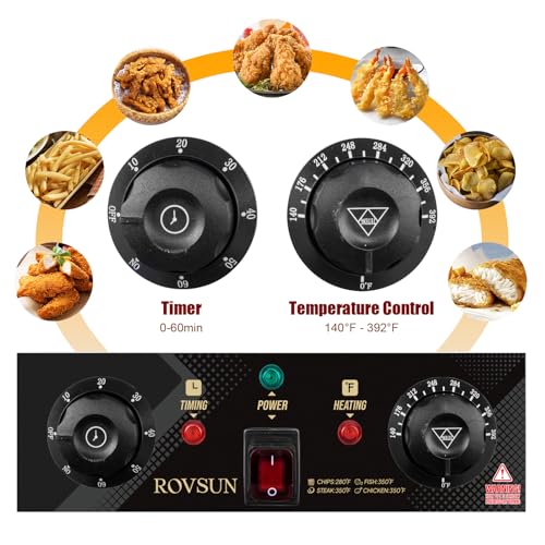 ROVSUN 24.9QT Electric Deep Fryer with Timer