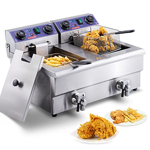 VEVOR Commercial Electric Fryer 2 Basket 12L 6000W