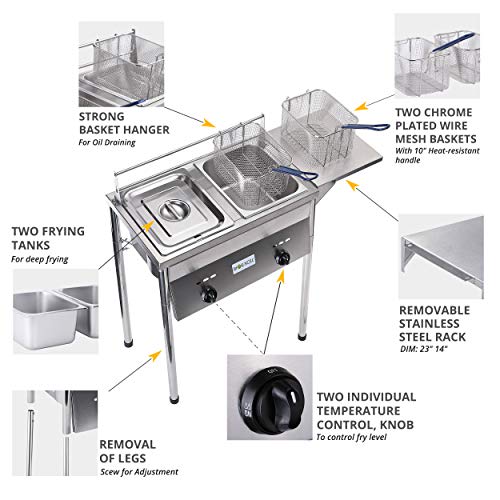 Bioexcel SS22 Double Tank Outdoor Deep Fryer