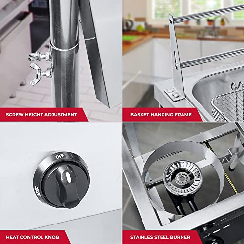 KEEKR Outdoor Propane Deep Fryer with Two Baskets