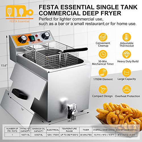Festa 14 Qt. Electric Commercial Deep Fryer