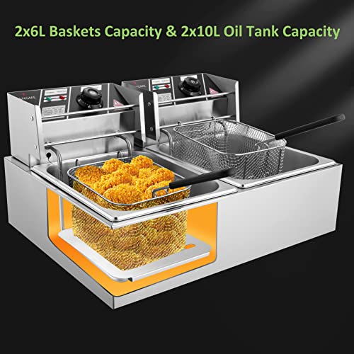 3400W Electric Commercial Deep Fryer with Baskets