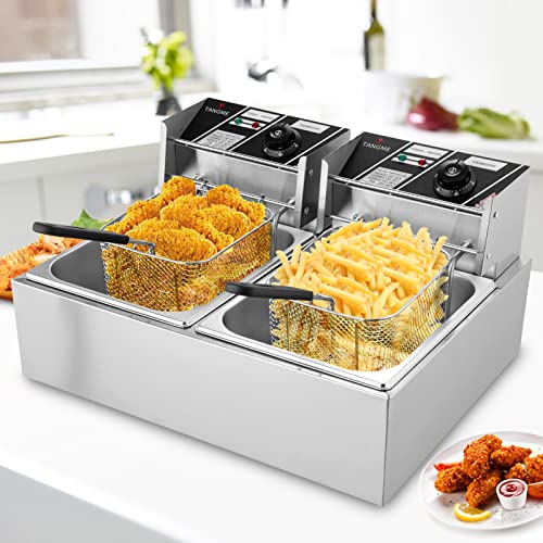 3400W Electric Commercial Deep Fryer with Baskets