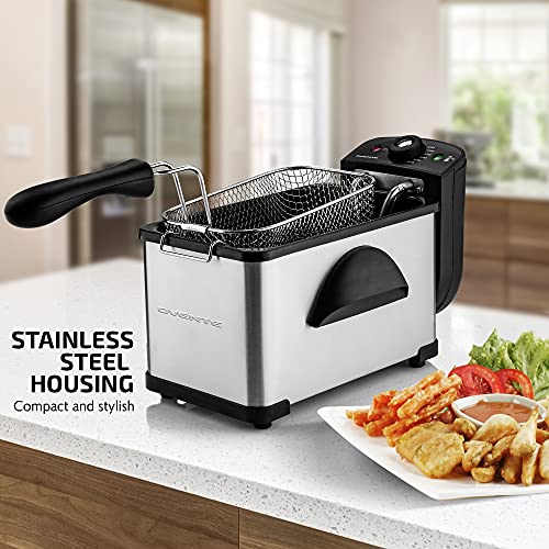 OVENTE Electric Deep Fryer - 2L Stainless Steel