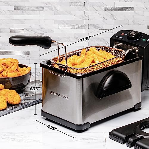 OVENTE Electric Deep Fryer - 2L Stainless Steel