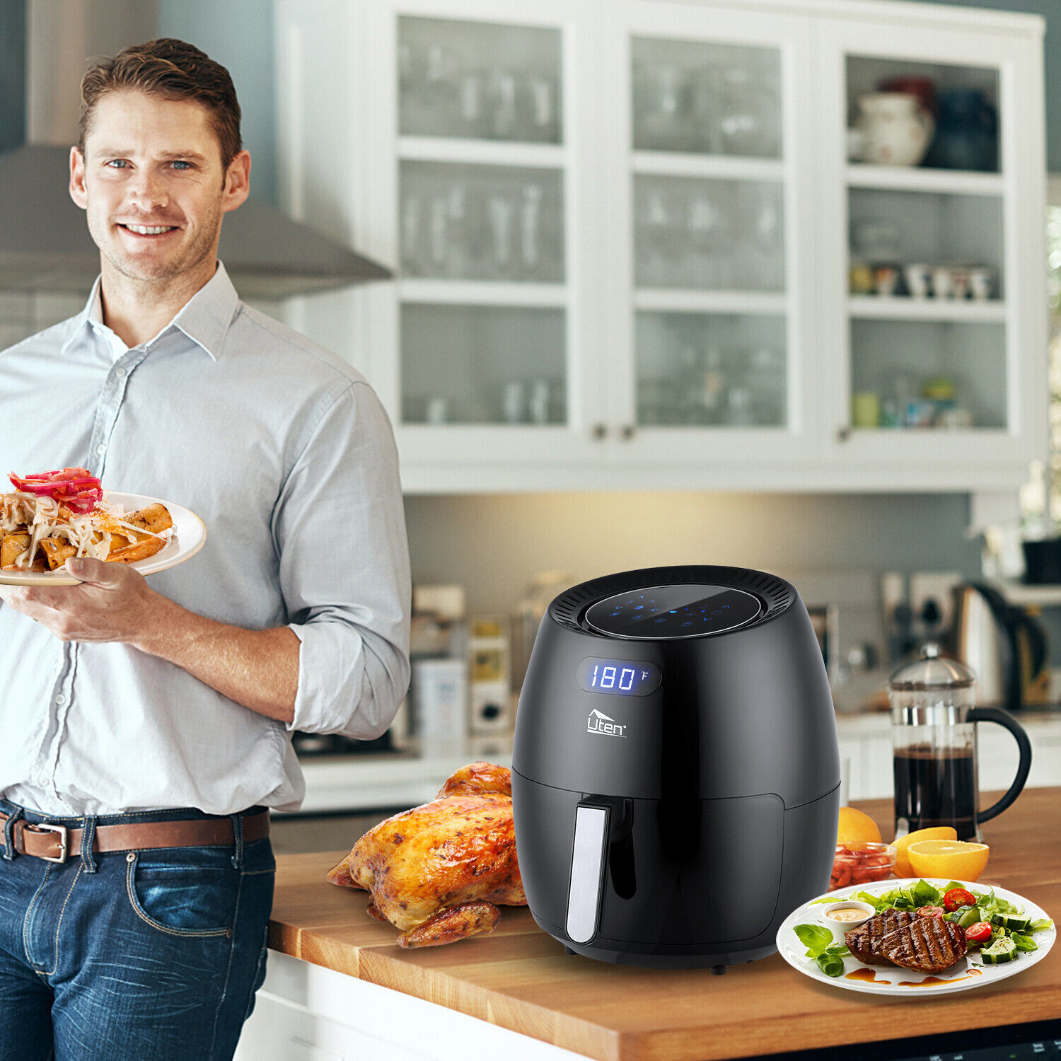 UTEN Air Fryer - Healthy, 6.9QT w/ Temperature & Timer