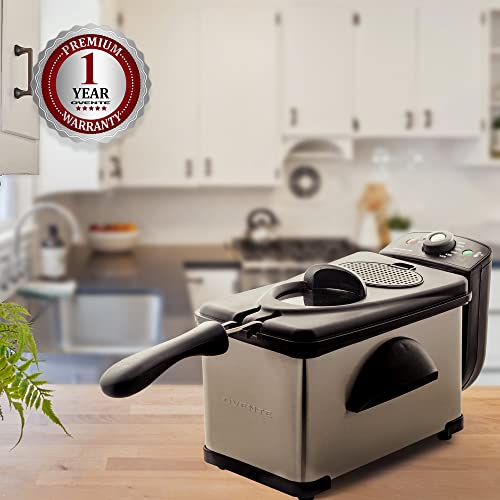 OVENTE Electric Deep Fryer - 2L Stainless Steel