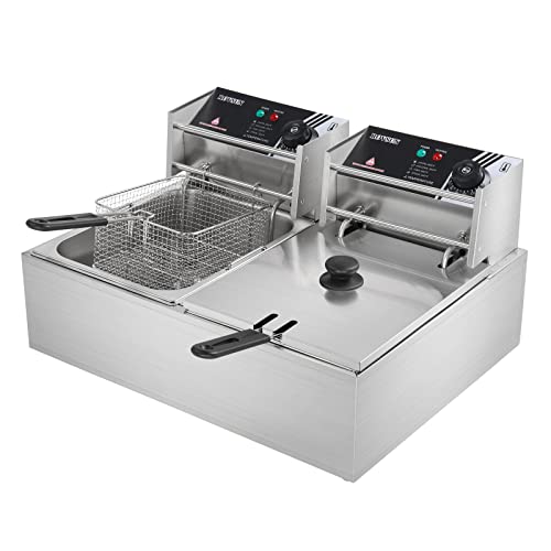 22.8QT Electric Deep Fryer with Dual Baskets