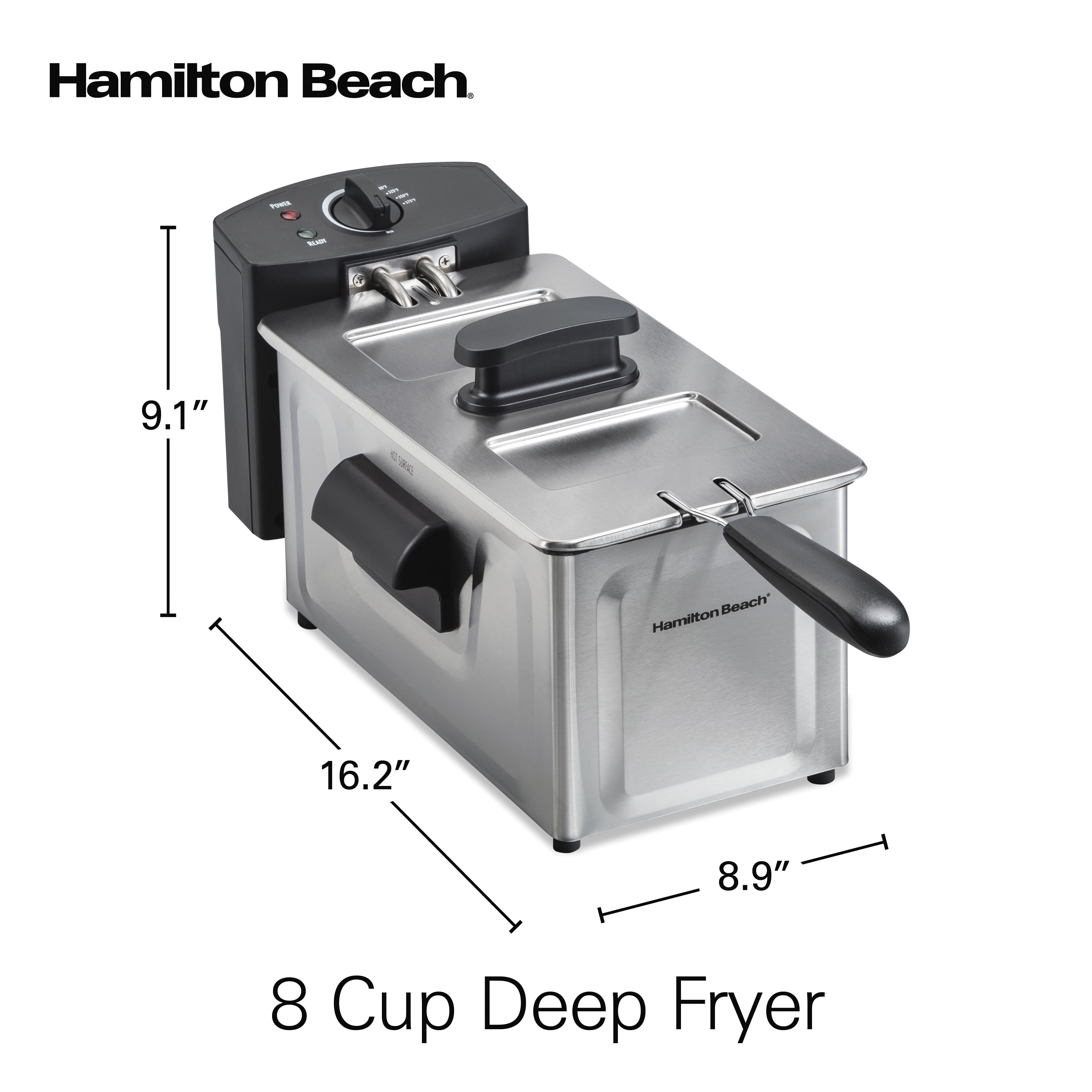 Hamilton Beach 8 Cup Fryer, Family-size Food Capacity